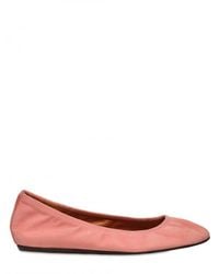 Lanvin | Pink 20mm Suede Ballerina Flats | Lyst