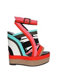 Pierre Hardy | Multicolor Canvas Wedge Sandals | Lyst