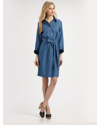 A.P.C. | Black Denim Shirtdress | Lyst