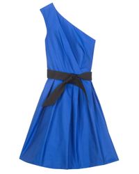 Martin Grant | Blue One Shoulder Belted Dress | Lyst