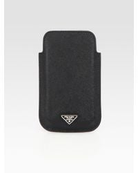 Prada | Pink Saffiano Leather Iphone Case | Lyst