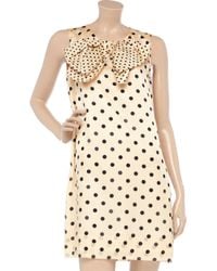 Sonia by Sonia Rykiel | Natural Polka Dot Dress with Bow | Lyst