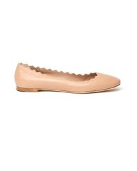 Chloé Brown Scalloped Ballet Flat