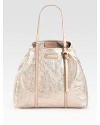 Jimmy Choo | White Sasha Mirror Leather Tote Bag | Lyst