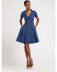 Lavia18 | Blue A-line Stretch Cotton Dress | Lyst