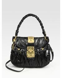 Miu Miu | Black Small Lux Matelasse Coffer Bag | Lyst
