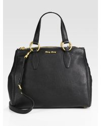 Miu Miu | Red Vitello Caribou Top Handle Bag | Lyst