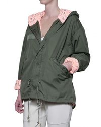 Mr & Mrs Italy | Green Hooded Gabardine & Lace Sport Jacket | Lyst