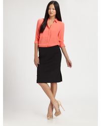 Theory | Black Durlia Silk Button-down Shirt | Lyst