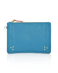Jérôme Dreyfuss - Popoche Blue Leather Envelope Clutch - Lyst