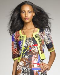 Oscar de la Renta | Multicolor Crocheted Jacket | Lyst