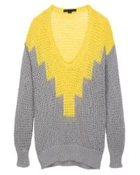 Alexander Wang | Yellow Hand Knit Intarsia Sweater | Lyst