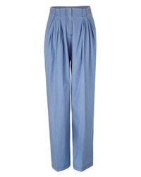 See By Chloé | Blue High-waisted Wide-leg Trousers | Lyst