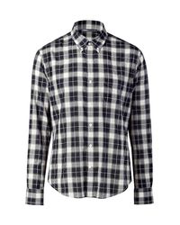 Vince | Black Plaid Military Button Down Shirt - Slim Fit for Men | Lyst