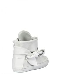 Cinzia Araia White Suede Lace Around High Sneakers