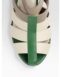Elizabeth and James | Green E-Melia Colorblock Leather Sandals | Lyst