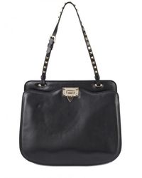 Valentino | Black Rockstud Nappa Shoulder Bag | Lyst