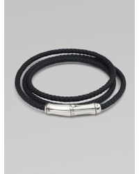 John Hardy | Black Triple-wrap Leather Bracelet for Men | Lyst