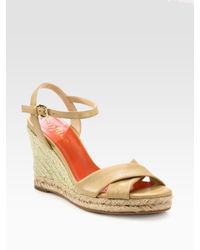 Cole Haan | Natural Air Camila Leather Espadrille Wedge Sandals | Lyst
