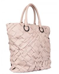 Diverso Italiano | Pink Handwoven Leather Linda Tote | Lyst