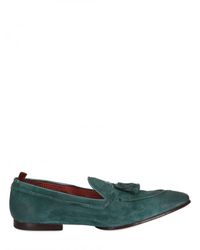 Raparo | Green Tasseled Perforated Suede Loafers for Men | Lyst