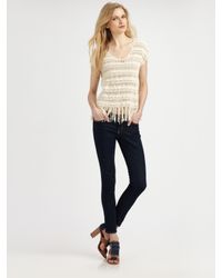 Ella Moss | Natural Mohawk Crochet Fringe Top | Lyst