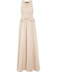 Tibi Silk-georgette Gown in Sand (Natural) - Lyst
