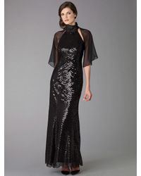 Teri Jon | Black Chiffon Shrug | Lyst