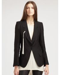Ann Demeulemeester | Black Tassel Jacket | Lyst