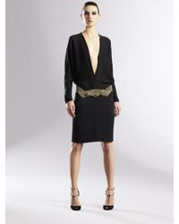 Gucci | Black Silk Kimono Dress | Lyst