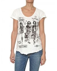 Sweet Matilda | White Skull Print Slub Cotton T-shirt | Lyst