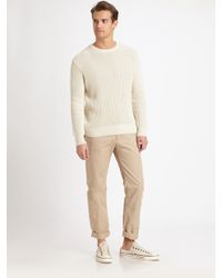 Vince | Natural Cashmere Thermal Ribbed Crewneck Sweater for Men | Lyst