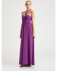 Natori | Purple Bandeau Halter Maxi Dress | Lyst