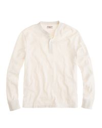 J.Crew | White Wallace & Barnes 16/20s Heavyweight Henley in Slim Fit for Men | Lyst