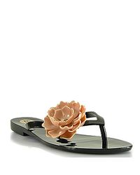 Melissa | Harmonic Flower - Black Jelly Flower Thong Sandal | Lyst