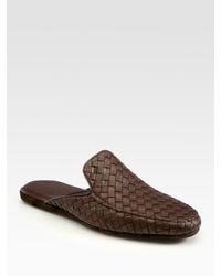 Bottega Veneta | Brown Leather Slippers for Men | Lyst