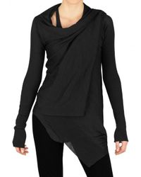 Rick Owens | Black Bamboo Knit Cardigan Sweater | Lyst