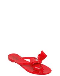 Valentino | Red Rubber Bow Flip Flop Flats | Lyst