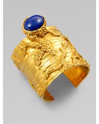 Saint Laurent | Blue Arty Wide Textured Bracelet | Lyst