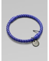 Bottega Veneta | Purple Intrecciato Leather Bracelet | Lyst