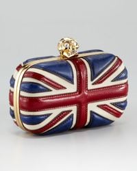 Alexander McQueen | Red Britannia Skull-Clasp Clutch Bag | Lyst