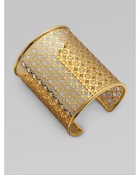 Tory Burch | Metallic Logo Cuff Bracelet | Lyst