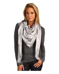 Alexander McQueen | Gray Tudor Rose Skull Scarf | Lyst