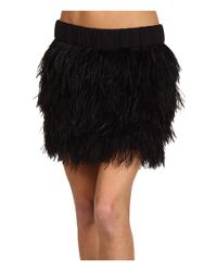 Lyst - Juicy Couture Mini Skirt W/ Ostrich Feathers in Black