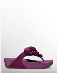 Fitflop | Frou - Purple Suede Flower Thong Sandal | Lyst