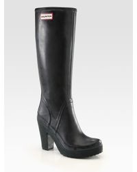 hunter heeled rain boots