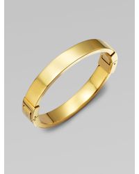 Michael Kors | Metallic Narrow Hinged Bangle Bracelet/goldtone | Lyst