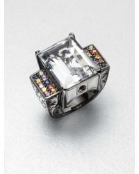 M.c.l Matthew Campbell Laurenza | Metallic Multicolored Sapphire Accented White Topaz Ring | Lyst
