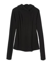 Rick Owens | Black Roll-neck Cotton Top | Lyst