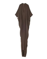 Rick Owens | Brown Draped Cotton-jersey Maxi Dress | Lyst
